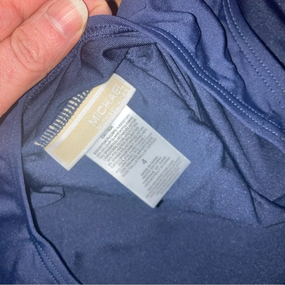 Michael Kors Womens Tie Front One Piece Swimsuit New Navy Size 4 MSRP $114 - Picture 6 of 6